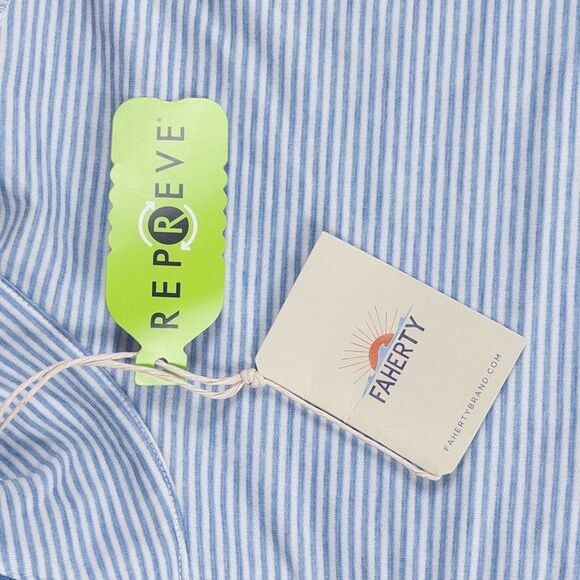 Faherty Movement Quarter Zip Pullover XL Blue Madaket Stripe NWT Stretch Knit - Picture 7 of 11